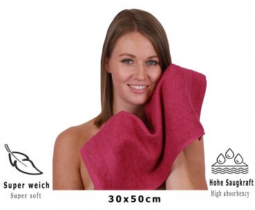 Betz paquete de 20 toallas de tocador PALERMO tamaño 30x50cm 100% algodón color rojo arándano agrio