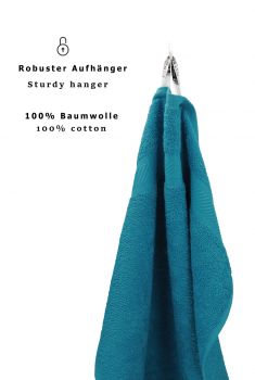 Betz paquete de 20 toallas de tocador PALERMO tamaño 30x50cm 100% algodón color azul petróleo