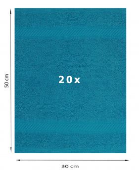 Betz 20 asciugamani per ospiti Palermo 100 % cotone misure 30 x 50 cm  colore petrolio