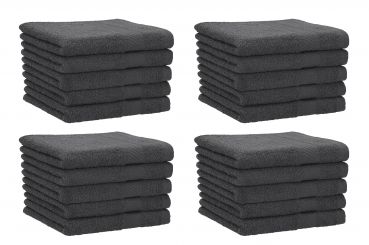 Betz Lot de 20 serviettes d'invité PALERMO 100% coton taille 30x50 cm couleur gris anthracite