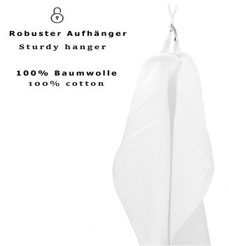 Betz Lot de 20 serviettes d'invité PALERMO 100% coton taille 30x50 cm couleur blanc