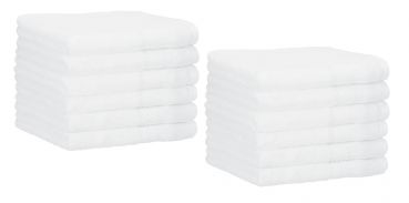 Betz 12 Stück Gästehandtücher PALERMO 100%Baumwolle Größe 30x50 cm Gästetuch-Set Farbe weiß