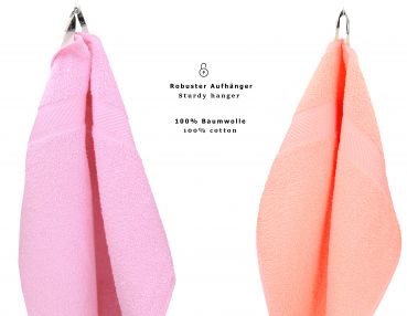 Betz 12 asciugamani per ospiti Palermo 100 % cotone misure 30 x 50 cm colore rosa e albicocca
