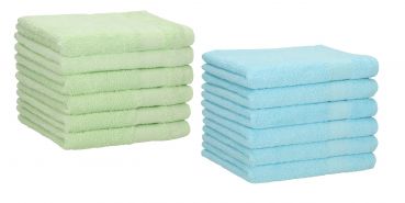 Betz 12 Piece Guest Towel Set PALERMO 100% Cotton 12 Guest Towels Size: 30 x 50 cm Colour: green & turquoise