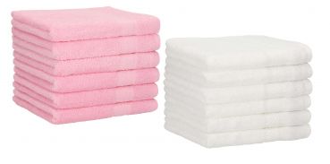 Betz 12 asciugamani per ospiti Palermo 100 % cotone misure 30 x 50 cm colore bianco e rosa