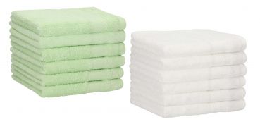 Betz Paquete de 12 piezas de toallas de invitados PALERMO 100% algodón tamaño 30x50 cm de color blanco y verde