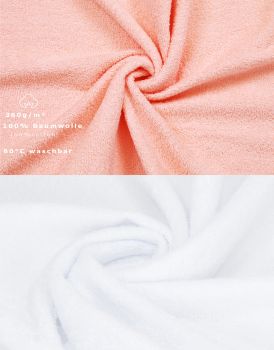 Betz 12 asciugamani per ospiti Palermo 100 % cotone misure 30 x 50 cm colore bianco e albicocca