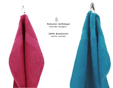 Betz 12 asciugamani per ospiti PALERMO 100 % cotone misure 30x50 cm rosso cranberry e petrolio