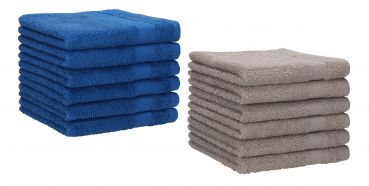 Betz PALERMO Gästehandtücher-Set – 12er Gesichtstücher-Set -  Handtücher-Set - Händehandtücher - 30 x 50cm – blau - stone