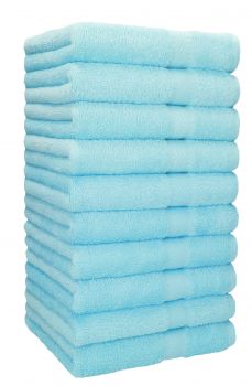 Betz 10 piece Hand Towel Set PALERMO Size 50x100 cm colour turquoise