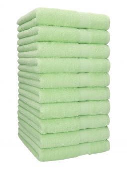 Betz Juego de 10 toallas de lavabo PALERMO 100% algodon 50x100 cm color verde