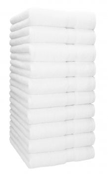 Betz Lot de 10 serviettes de toilette Palermo taille 50x100 cm 100% coton couleur blanc