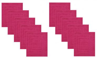 Betz Lot de 10 tapis de bain PALERMO qualité 680 g/m² 100% coton taille 60 x 60 cm couleur rouge canneberge