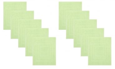 Betz Lot de 10 tapis de bain PALERMO qualité 680 g/m² 100% coton taille 60 x 60 cm couleur vert