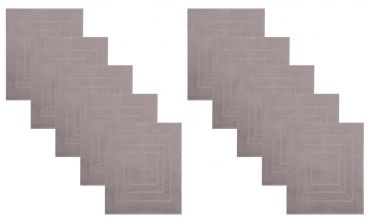 Betz Lot de 10 tapis de bain PALERMO qualité 680 g/m² 100% coton taille 60 x 60 cm couleur gris pierre