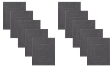 Betz 10 piezas Alfombrilla Alfombra de baño PALERMO 100% algodón calidad 680 g/m² tamaño 60x60cm colore antracita