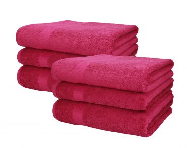 Betz Paquete de 6 toallas de sauna PALERMO 100% algodón tamaño 80x200 cm colores rojo arándano agrio