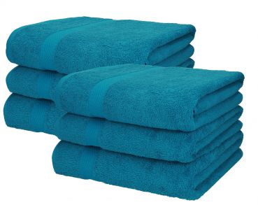 Betz Paquete de 6 toallas de sauna PALERMO 100% algodón tamaño 80x200 cm colores azul petróleo