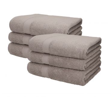 Betz Paquete de 6 toallas de sauna PALERMO 100% algodón tamaño 80x200 cm colores gris piedra