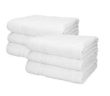 Betz Lot de 6 serviettes à sauna PALERMO 100% coton 80x200cm couleur blanc