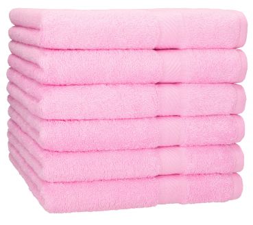 Betz 6 pieces shower towels set PALERMO size 70x140 cm 100% cotton colour rose