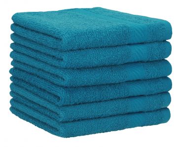 Betz paquete de 6 toallas de ducha PALERMO 100% algodón 70x140 cm color azul petróleo