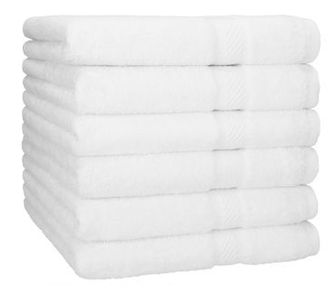 Betz 6 pieces shower towels set PALERMO size 70x140 cm 100% cotton colour white