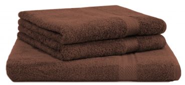 Betz 3 Piece Towel Set PREMIUM 100% Cotton 2 Hand Towels 1 Sauna Towel Colour: hazel