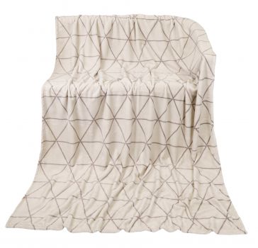 Betz Couverture douillette TRIANGLE taille 150 x 200 cm couleur beige