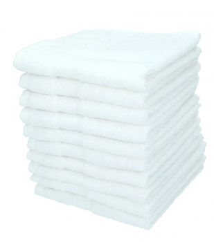 Betz paquete de 10 piezas toalla facial PALERMO tamaño 30x30cm 100% algodón de color blanco