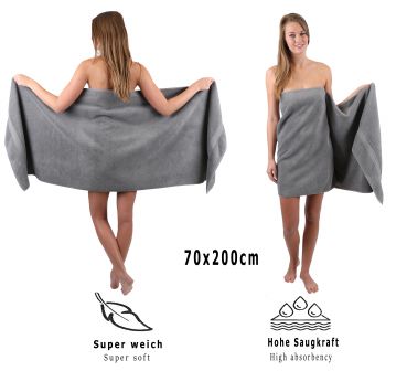 Betz Set di asciugamani per sauna Premium - set di 2 asciugamani per sauna in cotone al 100% - asciugamano da bagno - 70 x 200 cm