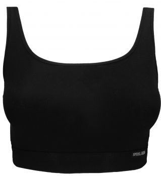 Damen Trägerbustier Sport Edition BH Fitness Unterwäsche 100% BIO Baumwolle von SPEIDEL Farbe schwarz Größen 38 - 46