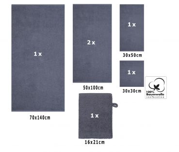 3-tlg. Sauna Handtuchset "Premium" - schwarz Qualität 470 g/m², 1 Saunatuch 70 x 200 cm, 2 Handtücher 50 x 100 cm von Betz - Kopie - Kopie