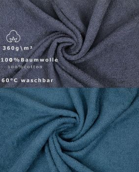 Betz 12 pezzi  set di ascuigamani BERLIN 100% cotone colore grigio scuro - blu colomba