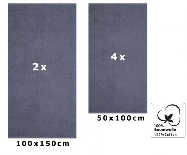 Betz BERLIN 6er Set 2x MAXI Duschtuch 100 x 150 cm 4x Handtuch 50 x 100 cm 100% Baumwolle
