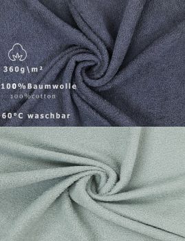 Betz 2 piezas Maxi Toallas de ducha  XXL Toalla de baño tamaño 100x150cm BERLIN jade-gris oscuro