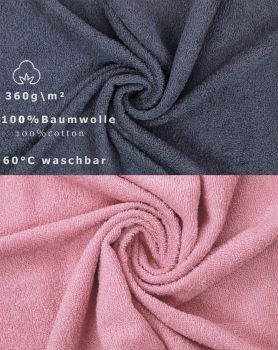 Betz 2 Stück Maxi Duschtücher XXL Größe 100x150cm Badetuch Duschtuch BERLIN lotus-dunkelgrau