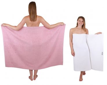 Betz asciugamani da doccia BERLIN - 2x asciugamani da doccia in cotone al 100% - telo da bagno - telo da sauna - 100 x 150 cm - lotus-bianco