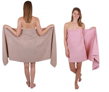 Betz 2 pieces Sauna Towels XXL  BERLIN  Size 70x200 cm  Bath Towels Sauna Towel 100% cotton cappuccino - lotus