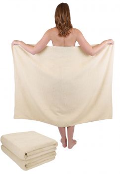 Betz Juego de 3 toallas de baño sauna XXL DRESDEN 100% algodón 100cm x 140cm colore beige arena