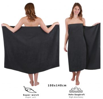 Betz Toalla de baño sauna XXL DRESDEN 100% algodón diferentes tamaños gris oscuro