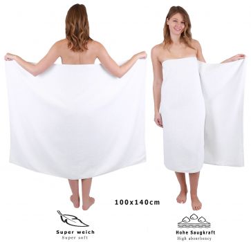 Betz Juego de 3 toallas de baño sauna XXL DRESDEN 100% algodón 100cm x 140cm Color blanco