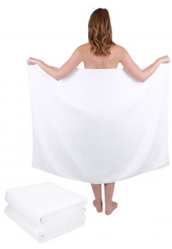 Betz Juego de 3 toallas de baño sauna XXL DRESDEN 100% algodón 100cm x 140cm Color blanco