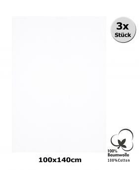 Betz Juego de 3 toallas de baño sauna XXL DRESDEN 100% algodón 100cm x 140cm Color blanco