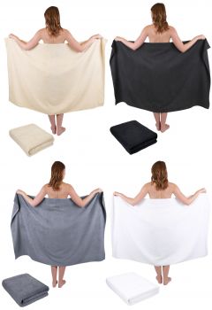 Betz Lot de 2 serviettes de bain XXL draps de bain serviettes à sauna DRESDEN 100 % coton taille 100x160 cm