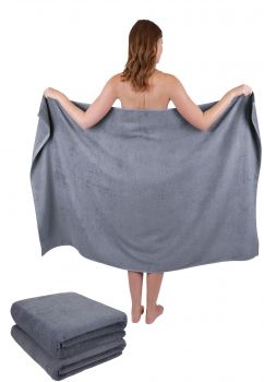 Betz 3 teli da bagno asciugamani per la  sauna XXL DRESDEN 100% cotone misura 100x160 cm colore antracite