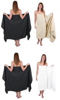 Betz Lot de 2 serviettes de bain XXL draps de bain serviettes à sauna DRESDEN 100 % coton taille 100x200 cm
