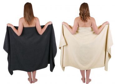 Betz 2 piece bath towels sauna towel set XXL DRESDEN 100% cotton size 100cmx200cm