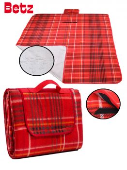 Betz Picknickdecke XXL Reisedecke Stranddecke Campingdecke Isomatte Outdoor wasserdicht Größe 180x200 cm Farbe rot