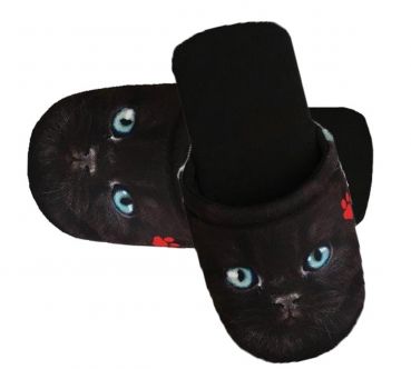 Betz Zapatillas pantuflas  para mujer y hombre con motivo de gato. M / L